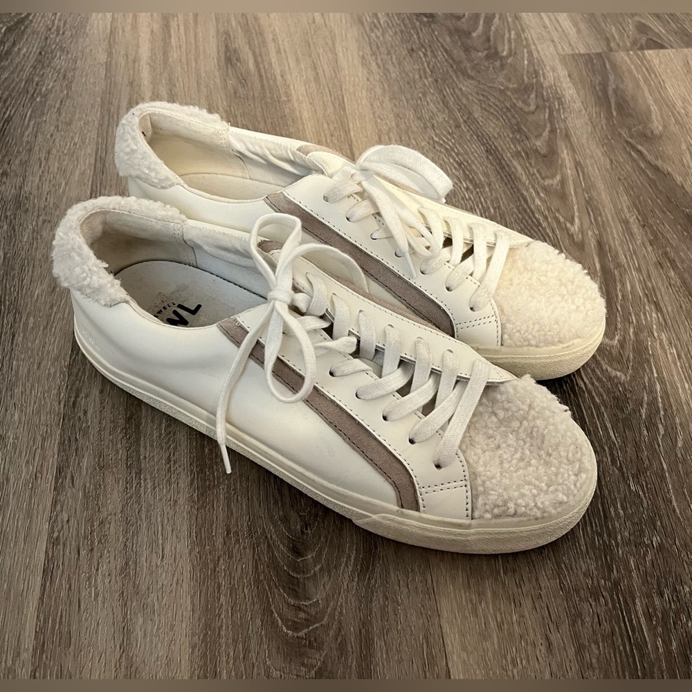 Madewell Sidewalk Low-Top Sneakers in Leather: Sherpa Edition Size 10 White